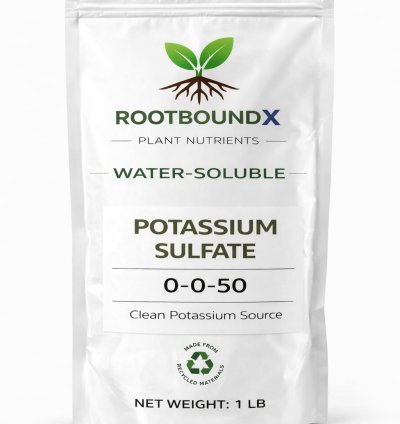 Potassium Sulfate 0-0-52 Fertilizer – 17% Sulfur – Water Soluble Plant Nutrient – Grower Grade Hydroponic & Soil Use – 1 lb