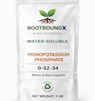 Monopotassium Phosphate 0-52-34 1 lb – Water Soluble Bloom Fertilizer – Hydroponic & Soil Nutrient – RootboundX