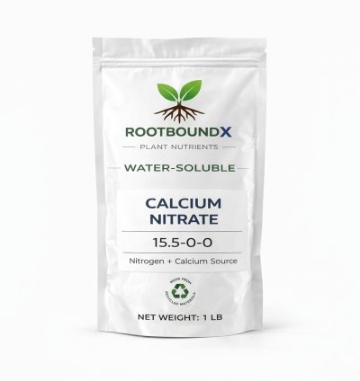 Calcium Nitrate 15.5-0-0 Fertilizer 1 lb – 26% Calcium Water Soluble Plant Nutrient – Hydroponic & Soil Use – Grower Grade – RootboundX